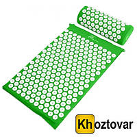 Ортопедический массажный коврик с подушкой Acupressure Mat Зеленый