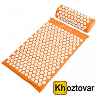 Ортопедический массажный коврик с подушкой Acupressure Mat Оранжевый