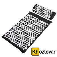 Ортопедический массажный коврик с подушкой Acupressure Mat Чёрный