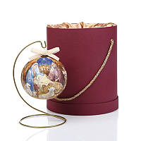 Новогодний шар ручной росписи в подарочной коробке «Рождество», d-12 см (905-0009)