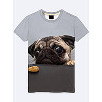Футболка 3D з принтом "Мопс 2"