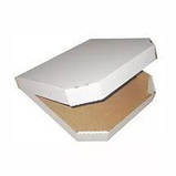 Коробка картонна під піцу квадратна 440х443х35 мм. біла, фото 2