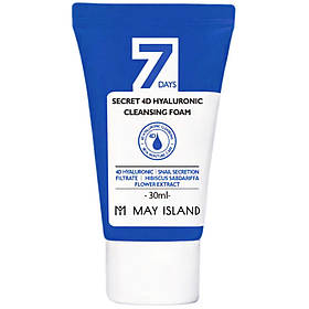 Пінка для вмивання з гіалуроновою кислотою May Island 7 Days Secret 4D Hyaluronic Cleansing Foam 30 мл