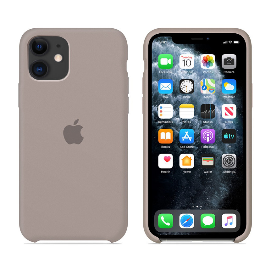 Чохол Silicone case для IPhone 12 Pebble сірий