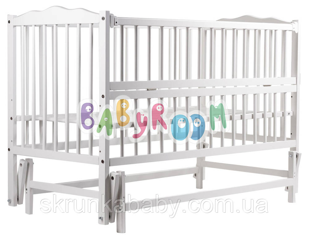 Ліжко Babyroom Веселка DVMO-2 бук(маятник,відкидний бік)Колір білий