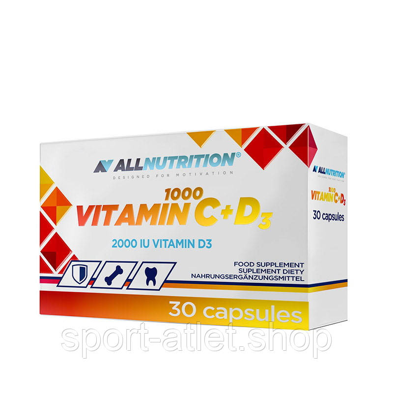 Вітаміни та мінерали AllNutrition Vitamin C + D3, 30 капсул