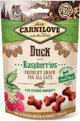 ТЕРМІН 08.2025!!! Ласощі для котів Carnilove Cat Crunchy Snack Duck with Raspberries (качка/малина) 50 г