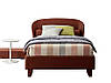 М'яке ліжко для підлітка OXXY від MeBelle 120х200 односпальне полуторне, темно-рожевий червоний велюр, фото 3