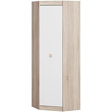 Шафа розпашна у дитячу з ламінованої ДСП Соната 700 кутова Еверест Дуб Сонома + Білий