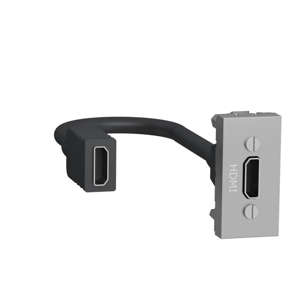 Розетка HDMI, 1 модуль алюміній