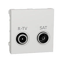Розетка R-TV SAT кінцева, 2 модуля білий