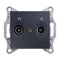 TV/R розетка прохідна sedna графіт