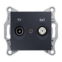 TV/SAT розетка кінцева sedna графіт