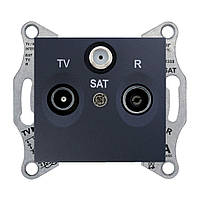 TV/R/SAT розетка прохідна sedna графіт