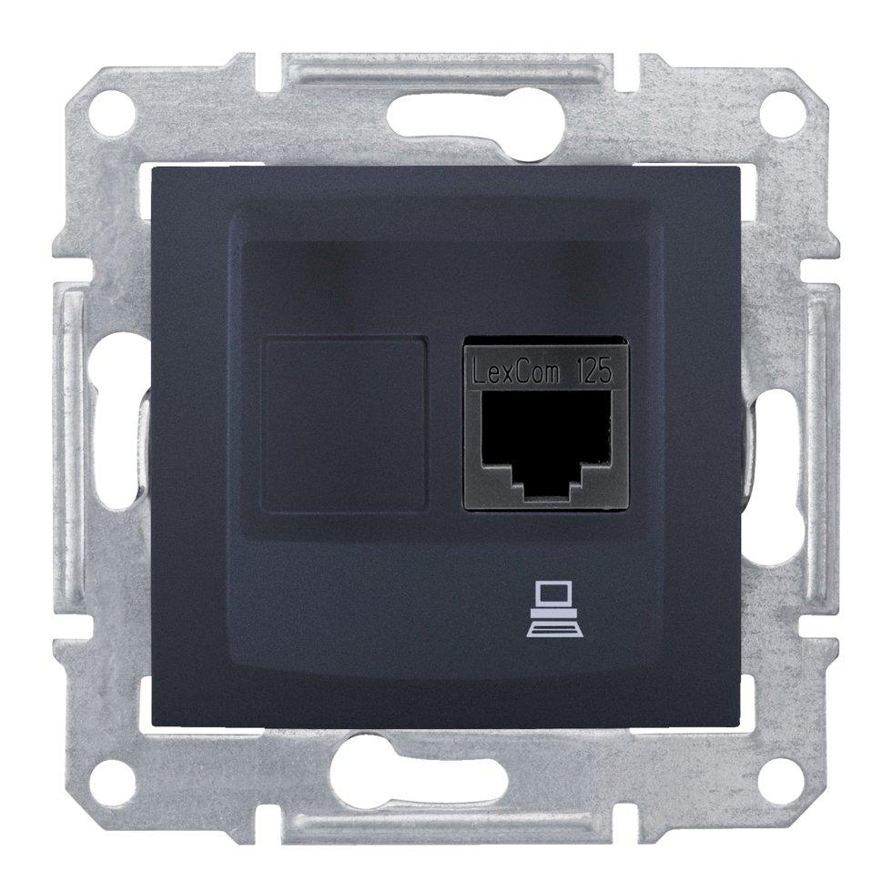 Комп'ютерна розетка rj45 stp категорія 5e sedna графіт