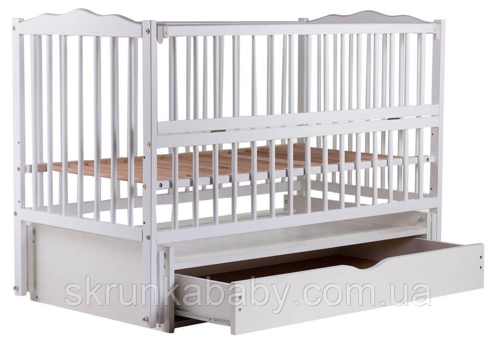 Ліжко Babyroom Веселка (маятник,ящик,відкидний бік) DVMYO-3 Бук білий колір, фото 1