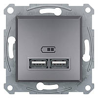 Usb розетка 2,1 a сталь asfora