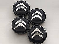 Колпачки заглушки в литые диски Citroen 60/56/10 мм. Черные Черная основа