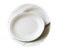 Бумажные тарелки белые ЭКО 215 мм. 25 шт.