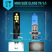 Світлодіодна лампа H3 синя LED Canbus 12 SMD 3535 Ходові вогні, фото 5