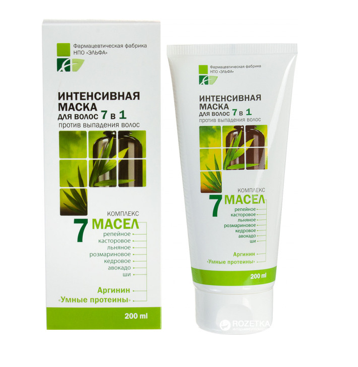 Інтенсивна маска для волосся 7в1 200 мл, Elfa Pharm 7 масел