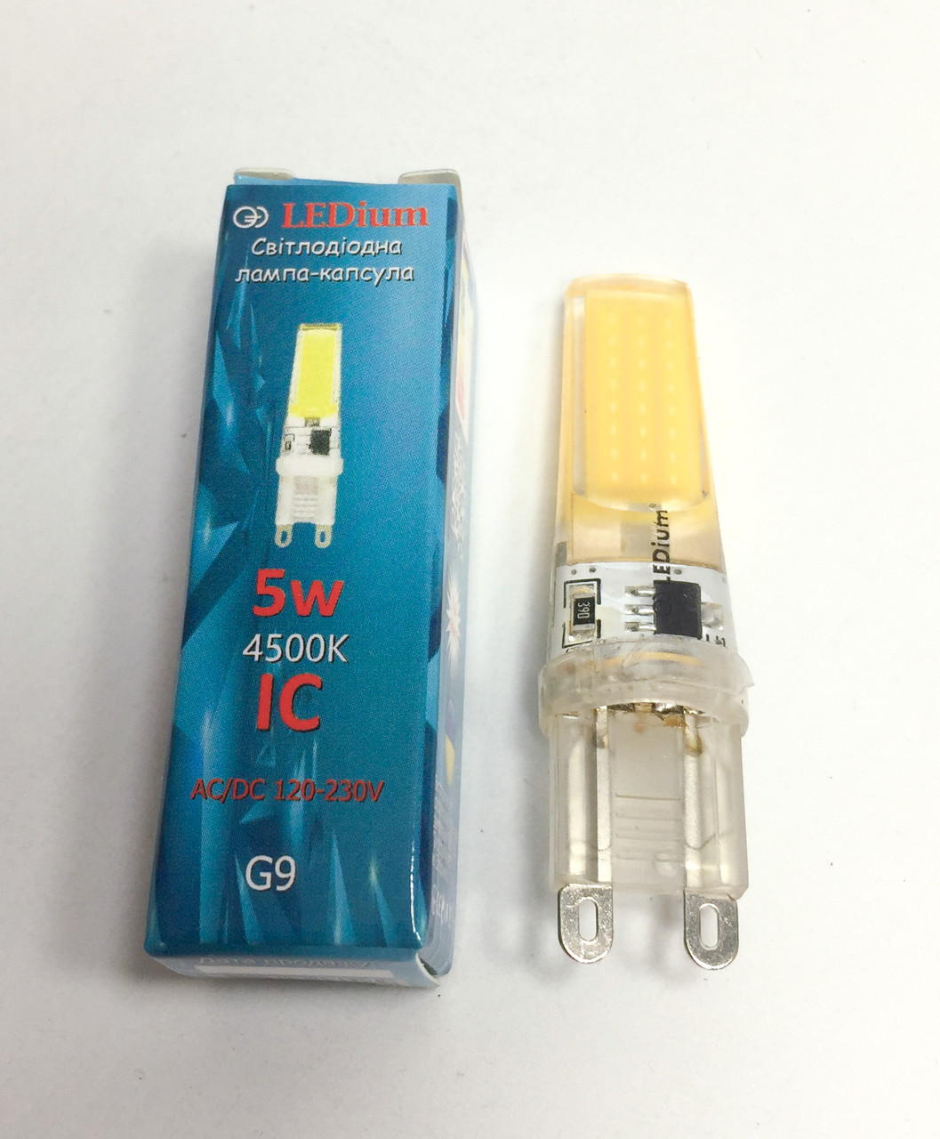 Світлодіодна лампа LEDium G4 5W 4500К 220V в силіконі