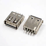 USB 2.0 A Male, розбірний роз'єм мама, чорний, фото 3