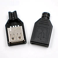 USB-A 2.0 разборной разъем, гнездо- мама