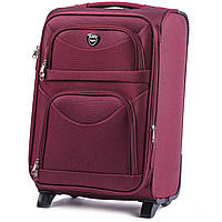 Дорожня тканинна валіза на двох колесах Wings валіза розмір S ручна поклажа бордова текстильна валіза юа