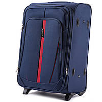 Маленький чемодан на 2-х колесах дорожный синий чемодан из ткани Wings тканевый чемоданчик S на двух колесах