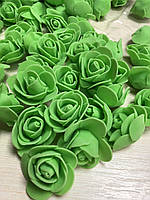 Троянди з латексу, зелений (ФОМ, FOAM) 500 шт. пачка (для ведмедиків)