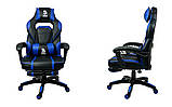 Спортивне крісло Кресло спортивное  DEUS LARGE чорно-синє Ігрове крісло для компютера Кресло компьютерное, фото 5