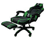 Компютерне крісло з підставкою для ніг + 2 ПОДУШКИ ЗЕЛЕНЕ DEUS LARGE Кресло игровое геймерское Стул офисный, фото 6
