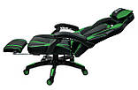 Компютерне крісло з підставкою для ніг + 2 ПОДУШКИ ЗЕЛЕНЕ DEUS LARGE Кресло игровое геймерское Стул офисный, фото 7