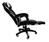 Спортивное кресло с подставкой и подушкам Крісло спортивне геймерське БІЛЕ DEUS LARGE Крісло Стул Кресло, фото 3