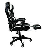 Спортивное кресло с подставкой и подушкам Крісло спортивне геймерське БІЛЕ DEUS LARGE Крісло Стул Кресло, фото 5