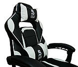 Спортивное кресло с подставкой и подушкам Крісло спортивне геймерське БІЛЕ DEUS LARGE Крісло Стул Кресло, фото 9