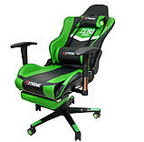 Крісло Ігрове EXTREME ZERO GREEN Кресло игровое Геймерское кресло с подставкой + ПОДУШКИ стул спортивний, фото 7