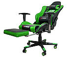 Крісло Ігрове EXTREME ZERO GREEN Кресло игровое Геймерское кресло с подставкой + ПОДУШКИ стул спортивний, фото 8