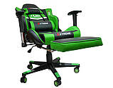 Крісло Ігрове EXTREME ZERO GREEN Кресло игровое Геймерское кресло с подставкой + ПОДУШКИ стул спортивний, фото 4