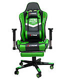 Крісло Ігрове EXTREME ZERO GREEN Кресло игровое Геймерское кресло с подставкой + ПОДУШКИ стул спортивний, фото 9
