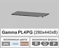 Стеклянные полки настенные навесные прямоугольные Commus PL4 PG (280х440х8мм)