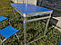 ПОСИЛЕНИЙ розкладний стіл для пікніка колір СИНІЙ і 4 стільця. Для відпочинку на природі, для риболовлі і туризму., фото 2