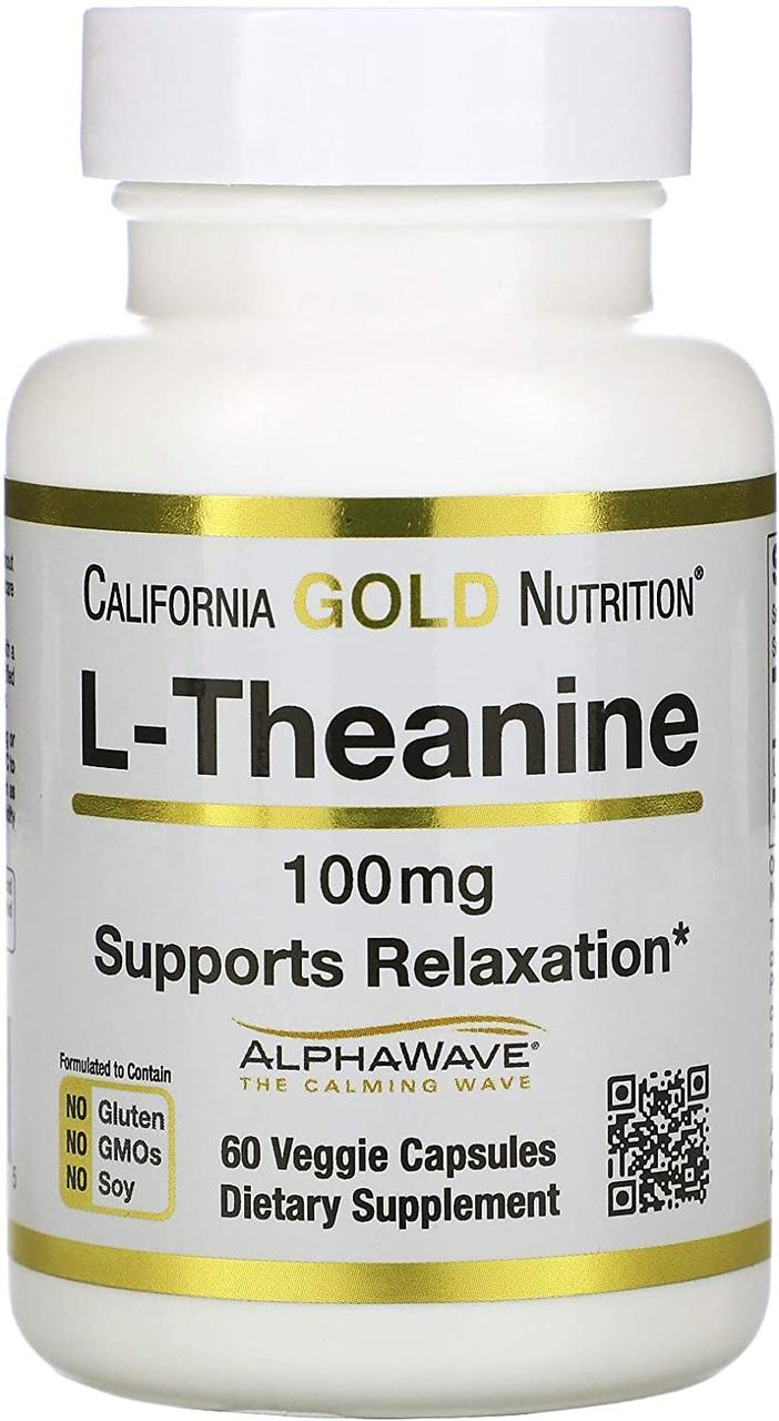 California Gold Nutrition L-Theanine 100 mg 60 капсул, фото 1