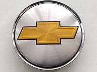 Колпачки заглушки в литые диски Chevrolet 63/58/8мм. Серебро Хром.основа