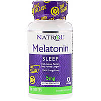 ОРИГІНАЛ!Natrol, Мелатонін повільне вивільнення з підвищеною силою,5 мг 100 таблеток виробництва США