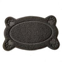 Килимок для котячого туалету Овал з лапками коричневий ПВХ 26х40 см, фото 1