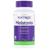 ОРИГІНАЛ!Natrol, Мелатонін Melatonin Повільне вивільнення,1 мг 90 таблеток виробництва США