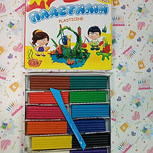 Пластилін 12 кольорів 240 грам зі стеком Дитячий Серія Захоплення 331011 Гамма