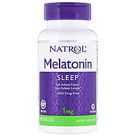 ОРИГІНАЛ!Natrol,Мелатонін Melatonin повільне вивільнення,1 мг 90 таблеток виробництва США